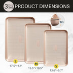 3Pcs Baking Sheet Pan Set, Large Nonstick Cookie Sheets Set, Jelly Roll Pans - Image 2