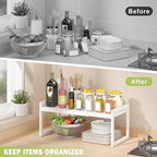 DOLALIKE Expandable Kitchen Countertop Organizer, Stackable Cabinet Shelf - Image 6