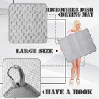 2 Pack Extra Large Microfiber Dish Drying Mat, 30 x 24 Inch Super Absorbent - Image 3