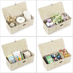 Hipiwe Seagrass Storage Basket Bin 3 Sections Hand-Woven Wicker Baskets - Image 8
