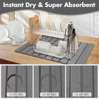 Large Stone Dish Drying Mat for Kitchen Counter, Eco-friendly, Instant Drying - Image 5
