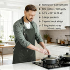 Art Aprons for Painting Pottery Ceramics, Mens Women Kitchen Cooking Aprons - Image 2