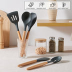 E-far Gray Silicone Cooking Utensils Set, 10-Piece Kitchen Utensils Set - Image 6