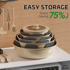 23 Pcs Pots and Pans Set Non Stick, Ceramic Cookware Set Non Toxic - Image 4