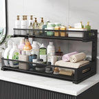 2 Pack 20.47IN Depth Under Sink Storage Organizer, Large 2-Tier Elegant Mesh - Image 7