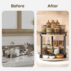 YATINEY Lazy Susan Organizer, Rotating Spice Rack, 2 Tier Spice Turntable - Image 6