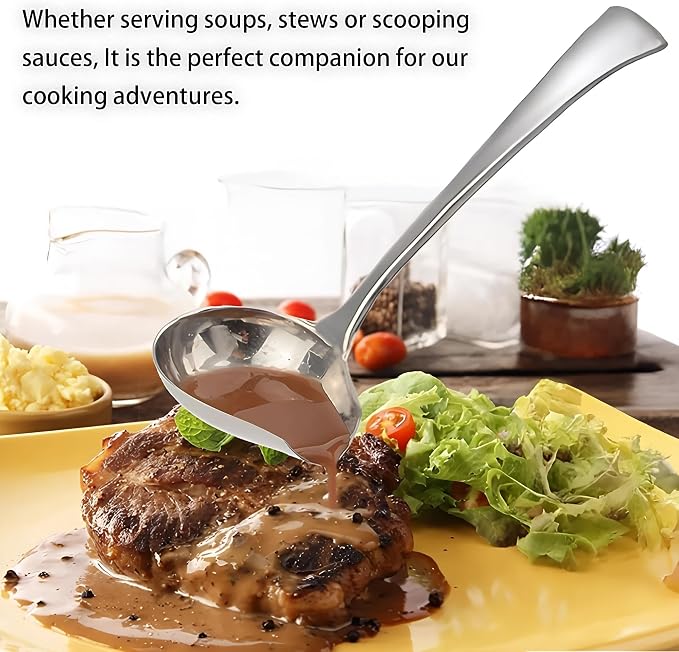 Comicfs Sauce Ladle, 18/10 Stainless Steel Gravy Ladle - Image 2