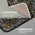 Absorbent Dish Drying Mat Colorful Flowers Microfiber Pad - Image 3