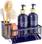 Cisily Navy Blue Kitchen Dish Soap Dispenser, 16 fl Oz Dual Kitchen Soap - Image 9