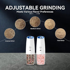UNNEES Rechargeable Electric Salt and Pepper Grinder set of 2, gravity electric - Image 4