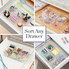 STORi SimpleSort 3-Piece Stackable Clear Drawer Organizer Set | 9" x 6" x 2" - Image 4