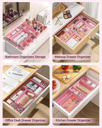 KEMETHY 25 PCS Plastic Drawer Organizers Set, 4 Sizes Vanity Organizer - Image 4
