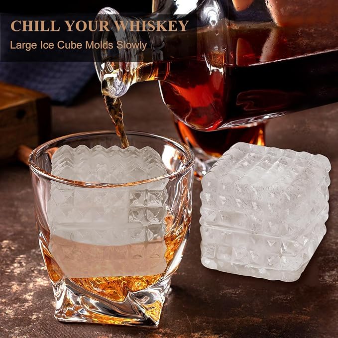 2 Pack Whiskey Ice Cubes Mold, Silicone Ice Cube Trays - Image 5
