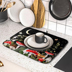 Red Mushroom Dish Drying Mat for Kitchen Counter Plant Leaves Drainer Mats Rack - Image 5