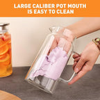 Set of 2 Glass Pitcher with Lid, 1200ml Leak Proof, Glass Water Jugs, Microwave - Image 6