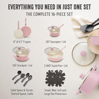 GreenLife 16-Piece Nonstick Cookware Set, Non-Toxic Ceramic Pots and Pans Set - Image 5