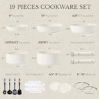 CAROTE 19pcs Pots and Pans Set, Nonstick Cookware Set Detachable Handle - Image 2