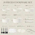 CAROTE 19pcs Pots and Pans Set, Nonstick Cookware Set Detachable Handle - Image 2
