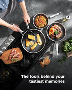 Nonstick Frying Pan Set with 2 Lid, Non-Toxic Tri-Ply Hybrid Ceramic Skillet 3 - Image 2