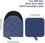 Oven Mitts and Pot Holders Set, Heat Resistant Silicone Kitchen Mini Oven - Image 2