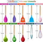 E-far Silicone Cooking Utensils Set, 10-Piece Kitchen Utensils Set - Image 2