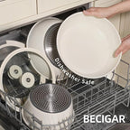 BECIGAR 23PCS Ceramic Pots and Pans Set, Removable Handle Pots and Pans Set - Image 5