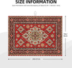 Royal Red Moroccan Dish Drying Mat Old Red Persian Carpet Texture Abstract - Image 3