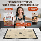 Silicone Baking Mat with 10 Recipes, Non Stick Silicone Pastry Mat, Kneading - Image 2