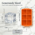 KitchFort Large Silicone Ice Cube Tray, Easy Release 2" Big Ice Cubes - Image 8