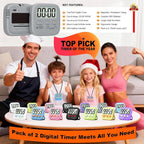 Antonki 2 Pack Digital Timer for Kids, Magnetic Countdown Kitchen Timers for - Image 8