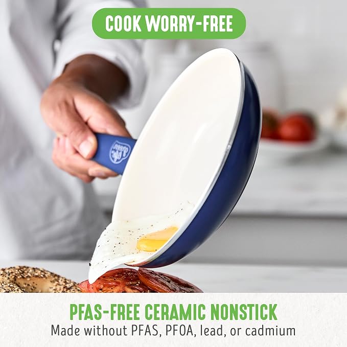 GreenLife 16 Piece Nonstick Cookware Set, Soft Grip Non-Toxic PFAS-Free Ceramic - Image 2