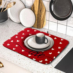 Giwawa Red Hearts Dish Drying Mat 16"x18", Valentines Day Symbol of Love Dish - Image 5