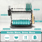 2-Tier Dish Racks for Kitchen Counter, Stainless Steel Kitchen Dish Drying Rack - Image 2