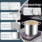 E-far 12 Quart Cooking Stock Pot, Large Stainless Steel Pot - Image 5