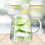 Leinuosen 2 Pcs Glass Pitcher Elegant Shaped Glass Tea Pitcher Coffee Milk - Image 3