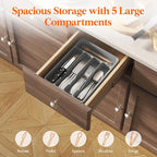 Lifewit Silverware Drawer Organizer Tray, Plastic Cutlery Storage - Image 4