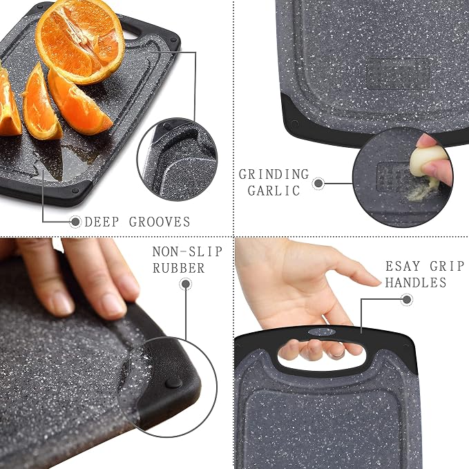 Viretang Plastic Cutting Boards Set of 3 Extra Large - Image 3