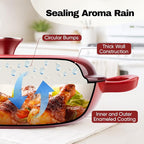 3 Quart Enameled Cast Iron Braiser, Non Stick Enameled Cast Iron Skillet - Image 5