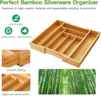 Pipishell Bamboo Expandable Silverware Drawer Organizer, Adjustable Kitchen - Image 5