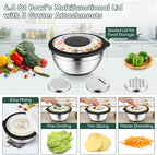 P&P CHEF Mixing Bowls with Lids Set of 3, Stainless Steel Mixing Bowl and - Image 3