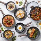 Pots and Pans Set Nonstick 22 Pcs, Ceramic cookware set Non-Toxic CoatingGray - Image 9
