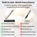 Vegetable Peeler, Ultra Sharp Potato Peeler, Seamless One-Piece Design - Image 6