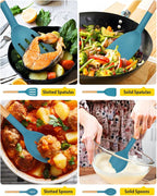 Pack of 4 Silicone Cooking Utensils Set, Non Stick Solid Spatulas and Heat - Image 5