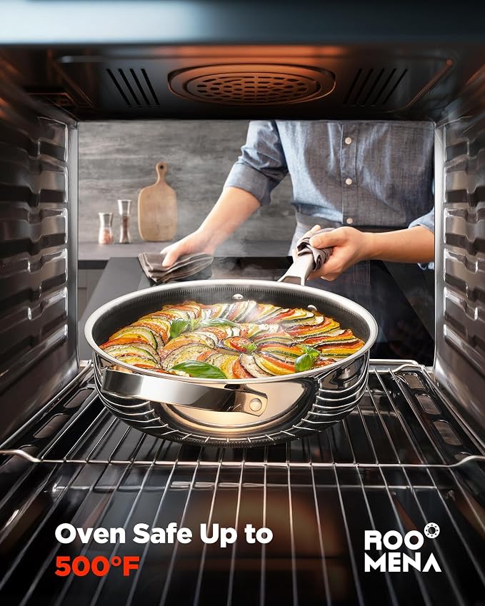 Nonstick Sauce Pan with Lid, Non-Toxic Tri-Ply Hybrid Ceramic Saucepan - Image 4