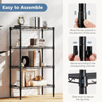 DUMOS 4-Tier Metal Wire Storage Shelves, Adjustable Standing Storage Rack Shelf - Image 5