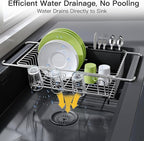 JASIWAY Dish Drying Rack in Sink, Expandable Stainless Steel Dish Drainers - Image 6