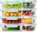 8 Pack 36oz Large Glass Meal Prep Containers by HOMBERKING