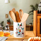 WILLBOND Cat Kitchen Decor Acrylic Kitchen Utensil Holder Crock Spoon Organizer - Image 4