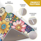 Giwawa Boho Flower Dish Drying Mat, Colorful Floral Leaf Dish Drainer Mats - Image 4