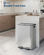 Garvee Double Trash Can, 2 x 8 gal Garbage Can - Image 2